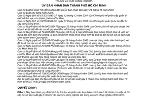 Quyết định 162/2005/QĐ-UBND trình tự thủ tục phân cấp thực hiện chính sách tài chính cho di dời cơ sở sản xuất gây ô nhiễm