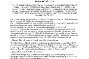 Thông tư liên tịch 69/2005/TTLT-BTC-BGD&ĐT thu sử dụng phí dự thi tuyển vào cơ sở giáo dục đào tạo quốc dân sửa đổi 28/2003/TTLT/BTC-BGD&ĐT