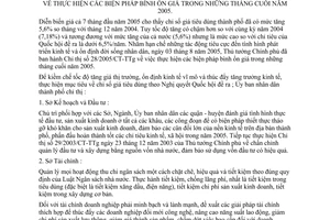 Chỉ thị 23/2005/ CT-UBND thực hiện biện pháp bình ổn giá những tháng cuối năm 2005