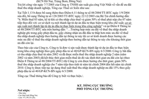 Công văn 3096/TCT-PCCS vấn đề ưu đãi thuế thu nhập doanh nghiệp