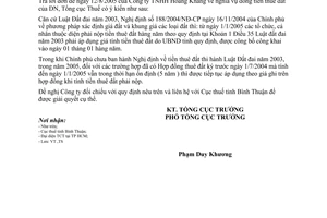 Công văn 3174/TCT-TS nghĩa vụ đóng tiền thuê đất của DN