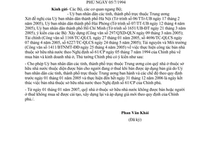 Công văn 1388/TTG-CN bán nhà thuộc sở hữu nhà nước