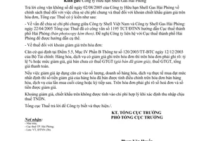 Công văn 3338/TCT-ĐTNN chính sách thuế chia sẻ chi phí chung và thuế đối với khoản chiết khấu giảm giá trên hóa đơn