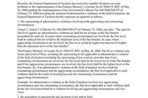 Official Dispatch No. 3200/TCT-PCCS, on Guiding the sanctioning of tax-related