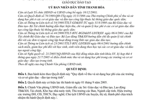 Quyết định 2406/2005/QĐ-UBND thu sử dụng học phí trong trường cơ sở giáo dục đào tạo