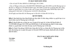 Quyết định 104/2005/QĐ-UB chức năng quyền hạn cơ cấu tổ chức Sở Thương mại Du lịch Bình Định