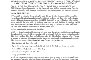 Thông tư 11/2005/TT-BGTVT hướng dẫn công tác thẩm định an toàn giao thông đường bộ