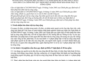 Thông tư 09/2005/TT-BCA biện pháp bảo đảm trật tự công cộng hướng dẫn thi hành Nghị định 38/2005/NĐ-CP