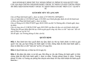 Quyết định 259/QĐ-SYT quy định thủ tục hành chính và trình tự giải quyết