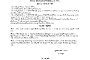 Quyết định 1657/2005/QĐ-TTCP quy chế bảo vệ bí mật Nhà nước ngành thanh tra