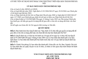 Quyết định 137/2005/QĐ-UB đấu giá quyền sử dụng giao đất có thu tiền sử dụng cho thuê đất địa bàn Hà Nội