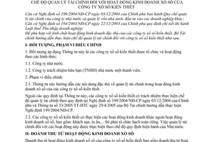 Thông tư 77/2005/TT-BTC hướng dẫn chế độ quản lý tài chính hoạt động kinh doanh xổ số Công ty Sổ số Kiến thiết