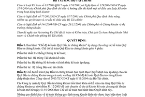 Quyết định 63/2005/QĐ-BTC Chế độ kế toán Quỹ Đầu tư chứng khoán