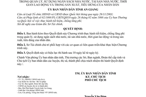 Quyết định 2602/2005/QĐ-UBND Chương trình tiết kiệm chống lãng phí quản lý sử dụng ngân sách nhà nước tài sản thời gian lao động sản xuất tiêu dùng