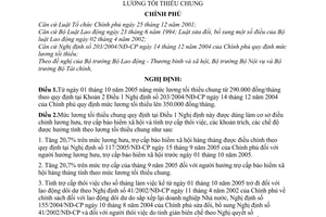 Nghị định 118/2005/NĐ-CP điều chỉnh mức lương tối thiểu chung