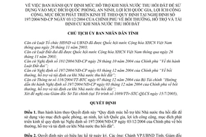 Quyết định 2098/2005/QĐ-UBND mức hỗ trợ khi Nhà nước thu hồi đất