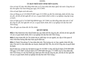 Quyết định 43/2005/QĐ-UBND Công tác phí chi hội nghị cơ quan hành chính đơn vị sự nghiệp Tiền Giang