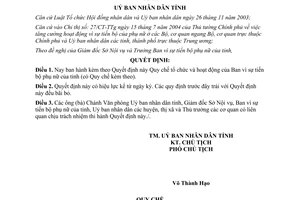 Quyết định 3137/QĐ-UB 2005 Quy chế tổ chức hoạt động Ban vì sự tiến bộ phụ nữ Bến Tre