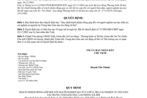 Quyết định 59/2005/QĐ-UBND trách nhiệm đóng góp người nghiện ma túy