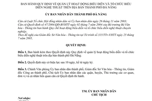 Quyết định 131/2005/QĐ-UBND quản lý hoạt động và tổ chức biểu diễn