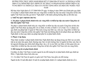 Thông tư 137/2005/TT-BQP xử phạt vi phạm hành chính vùng biển thềm lục địa nước Cộng hòa xã hội chủ nghĩa Việt Nam hướng dẫn Nghị định 137/2004/NĐ-CP