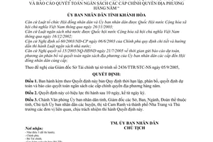 Quyết định 71/2005/QĐ-UBND thời hạn lập, phân bổ, quyết định dự toán báo cáo quyết toán ngân sách chính quyền địa phương hàng năm