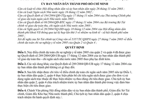 Quyết định 174/2005/QĐ-UBND điều chỉnh dự toán chi sự nghiệp y tế năm 2005 của quận 2  4