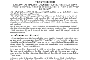 Thông tư liên tịch 84/2005/TTLT-BTC-BLĐTBXH hướng dẫn cấp phát, quản lý kinh phí thực hiện chính sách đối với người có công với cách mạng