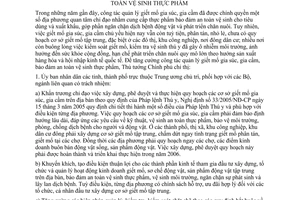 Chỉ thị 30/2005/CT-TTg tăng cường công tác quản lý giết mổ gia súc, gia cầm bảo đảm an toàn vệ sinh thực phẩm