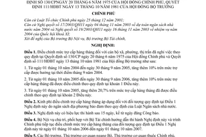 Nghị định 119/2005/NĐ-CP trợ cấp cán bộ xã đã nghỉ việc điều chỉnh trợ cấp cán bộ xã đã nghỉ việc theo QĐ 130/CP 111/HĐBT