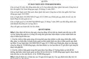 Quyết định 75/2005/QĐ-UBND chế độ trợ cấp đối với lực lượng dân quân nòng cốt Khánh Hòa