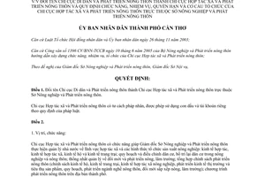 Quyết định 61/2005/QĐ-UBND chức năng nhiệm vụ quyền hạn cơ cấu Chi cục HTX