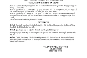Quyết định 2693/2005/QĐ-UBND Quy chế vận hành hệ thống thông tin điện tử tổng hợp kinh tế xã hội trên địa bàn tỉnh An Giang