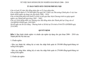 Quyết định 6673/QĐ-UB chuẩn nghèo giai đoạn 2006 – 2010