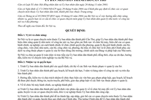 Quyết định 62/2005/QĐ-UBND cơ cấu tổ chức Sở Nội vụ Cần Thơ