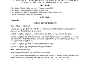 Nghị định 120/2005/NĐ-CP xử lý vi phạm pháp luật trong cạnh tranh
