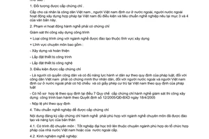 Hướng dẫn 1501/GĐCL-SXD trình tự thủ tục cấp chứng chỉ hành nghề giám sát thi công xây dựng công trình