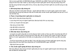 Hướng dẫn 1500/GDCL-SXD về trình tự, thủ tục cấp chứng chỉ hành nghề giám sát th