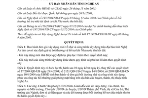 Quyết định 82/2005/QĐ.UBND đơn giá xây dựng nhà và công trình