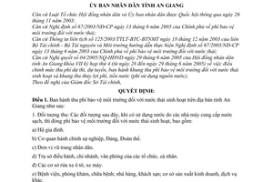 Quyết định 2718/2005/QĐ-UBND thu phí bảo vệ môi trường nước thải sinh hoạt
