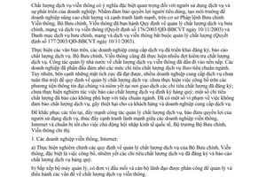 Chỉ thị 10/2005/CT-BBCVT đảm bảo nâng cao chất lượng dịch vụ viễn thông