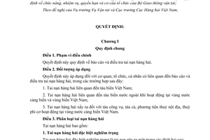 Quyết định 48/2005/QĐ-BGTVT báo cáo điều tra tai nạn hàng hải