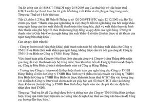 Công văn 3598/TCT-DNK hoàn thuế GTGT và thủ tục thanh toán bù trừ giữa tiền hàng xuất khẩu và chi phí gia công trong nước