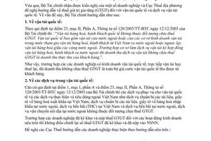 Công văn 12987/BTC-TCT thuế GTGT dịch vụ vận tải quốc tế