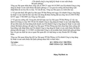 Công văn 4315/TCHQ-KTTT xin giải tỏa cưỡng chế xuất nhập khẩu do nợ truy thu xe máy