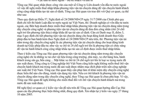 Công văn 4306/TCHQ-KTTT đề nghị miễn thuế nhập khẩu phương tiện vận tải chuyên dùng để vận chuyển hành khách công cộng