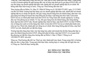 Công văn 3687/TCT-ĐTNN thuế GTGT của kho hàng