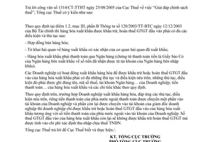 Công văn 3699/TCT-DNK  “Giải đáp chính sách thuế”