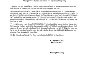 Công văn 13344/BTC-TCT  xử phạt vi phạm hành chính làm mất ấn chỉ thuế