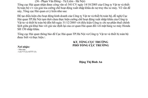 Công văn 4558/TCHQ-KTTT xin giải tỏa cưỡng chế hoạt động xuất nhập khẩu do nợ truy thu xe máy